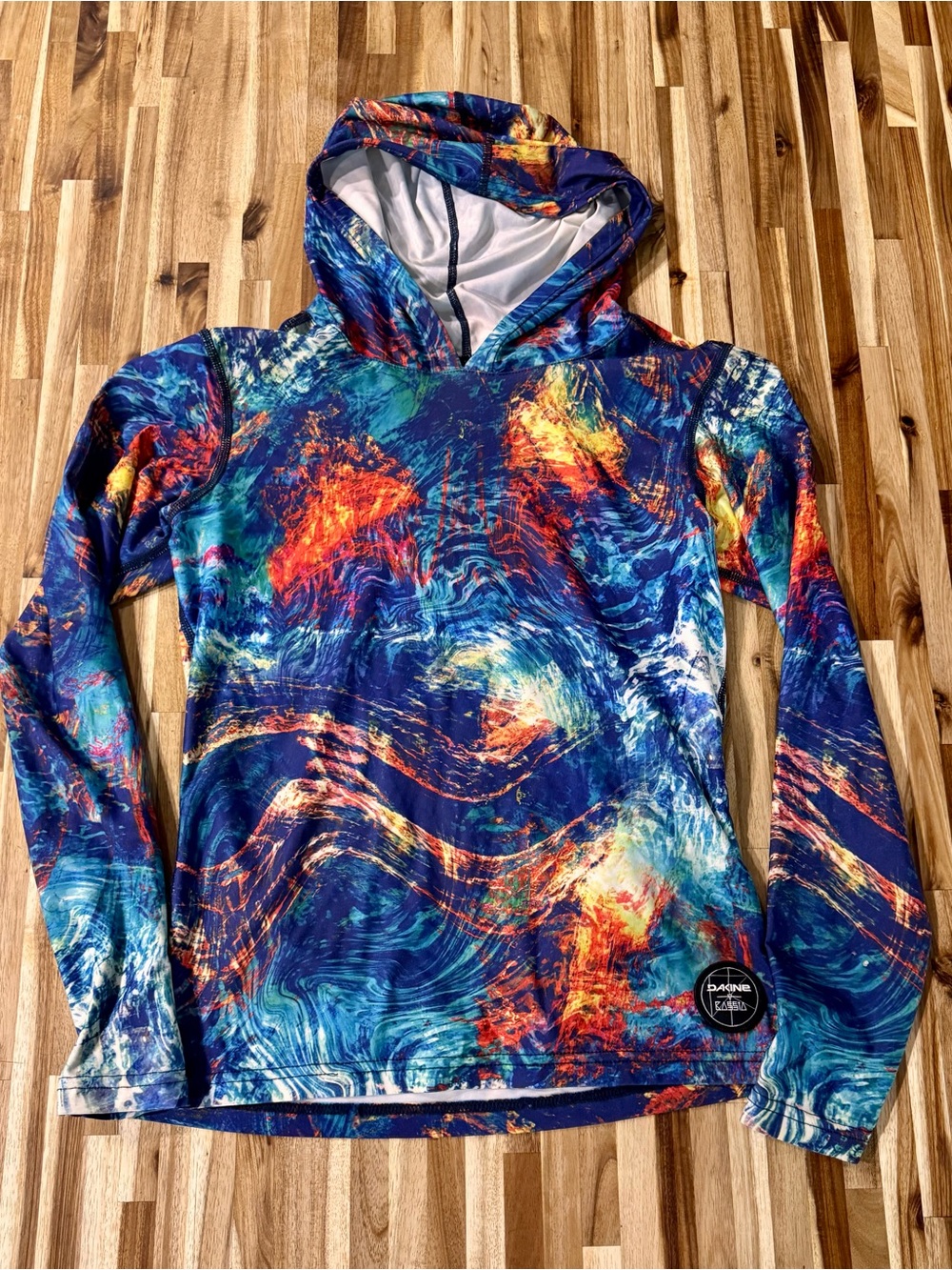 XS Women’s Dakine Multicolor Swirl Print Hooded Pullover Rashguard